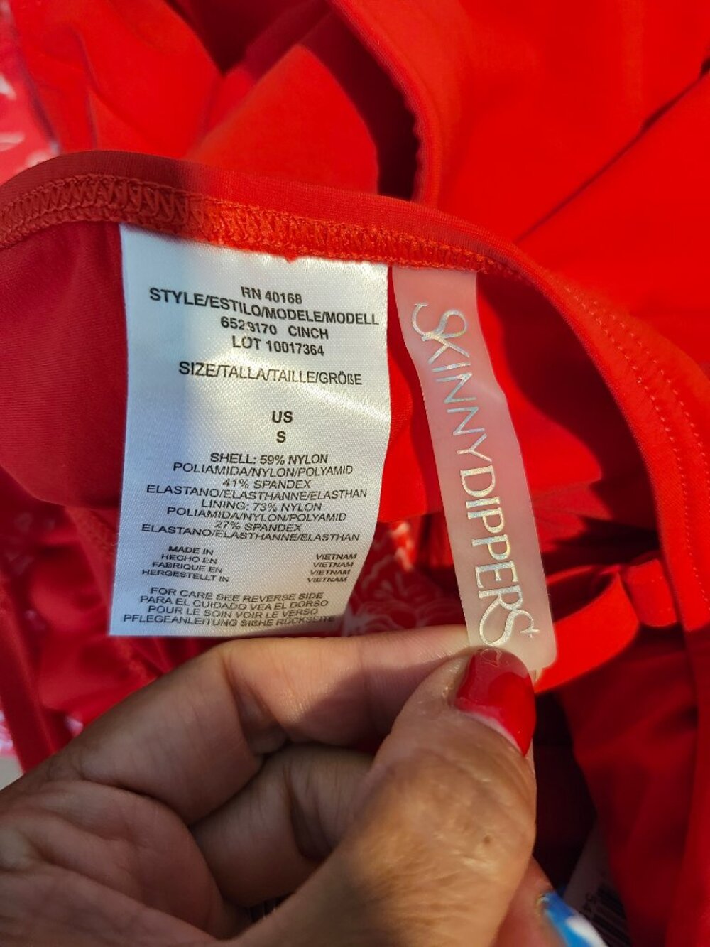 Skinny Dippers Red One Piece Swimsuit Size Small NWT $120 Jelly Beans - Picture 11 of 12